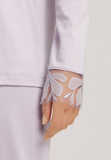 Kalea Floral Tulle Cotton Pajama Set | Pink Lavender 74788-2463